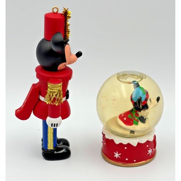 Walt Disney Mickey Mouse 2009 JCPenney Mini Snowglobe + 2008 Hallmark Nutcracker - Picture 3 of 11